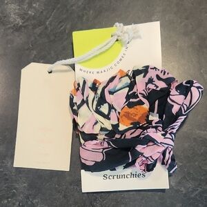 Maaji Floral Scrunchies - Pink and Orange